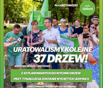 uratowaliśmy kolejne 37 drzew przed wycinką w Płocku